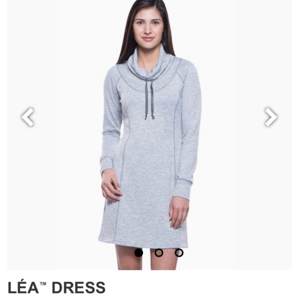 KUHL Lea Cowl Neck Dress Gray Long Sleeve XL